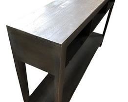 $175 USD     Grey Distressed Wood Two Tiered Sofa Table SO171-30    Description: A statement making mix of style and function for an entry way or deserving wall. This console table takes its cue from neo-traditional design with a modern twist. Adds drama to a well curated tabletop display of a lamp, photos, or other personal effects, with three smaller areas and lower shelf.

Dimensions: 58 x 12 x 35"H

Condition: Good condition.  Used solely for home staging.  Please check photos for nicks or wear.  We do our best to disclose any flaws. 

Location: Local pick up NW Washington, D.C.  Contact us for shipper suggest     https://goodbyhello.com/products/distressed-gray-sofa-table-so171-30?_pos=25&_sid=b8df54176&_ss=r