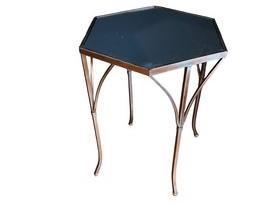 $120 USD      Gold Framed Hexagon Accent Table SO171-42     Description:  Simple, yet elegant.  

Dimensions:

Condition: Good condition.  Used solely for home staging.  Please check photos for nicks or wear.  We do our best to disclose any flaws.  

Location: Local pick up NW Washington, D.C.  Contact us for shipper suggestions.      https://goodbyhello.com/products/hexagon-accent-table-so171-42?_pos=10&_sid=b8df54176&_ss=r