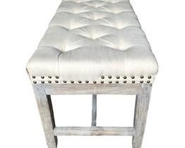 $120 USD     Cui Liu Designs Cora Upholstered Tufted Bench w Silver Nailhead SO171-28     Description: This bench is highly favored for its flexible style. Can go with any decor from contemporary, modern, or transitional. The luxurious upholstery is expertly paired with solid wood legs that have a striking black stain. The trim is hand adorned with button tufts, silver nailhead trim

Dimensions: 46 x 16 x 28"H

Condition: Good condition.  Used solely for home staging.  Please check photos for nicks or wear.  We do our best to disclose any flaws. 

Location: Local pick up NW Washington, D.C.  Contact us for shipper suggest     https://goodbyhello.com/products/cui-liu-bedroom-bench-so171-28?_pos=44&_sid=b8df54176&_ss=r