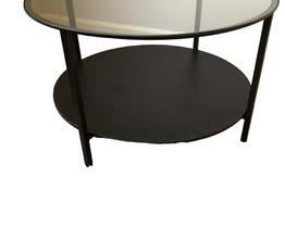 $150 USD    Black Round Coffee Table SO171-43     Description: Bring home a stunning piece of furniture that will fit just about anywhere. This stunning coffee table is the perfect addition to any living space with its stunning modern sturdy iron frame. With a gorgeous glass tabletop and bottom shelf, this coffee table brings a refined touch and storage space to any living room. Whether you are hosting a small get-together or family gathering, this sleek accessory allows you comfortable table space whenever you need it

Dimensions:

Condition: Good condition.  Used solely for home staging.  Please check photos for nicks or wear.  We do our best to disclose any flaws.  

Location: Local pick up NW Washington, D.C.  Contact us for shipper suggestions.     https://goodbyhello.com/products/black-round-coffee-table-so171-43?_pos=3&_sid=b8df54176&_ss=r