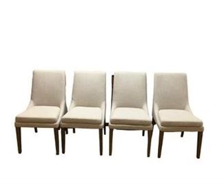 $400 USD     4 Cream Upholstered Dining Room Side Dining Chairs SO171-15     Description: Sleek and simple, this armless chair has a gently sloped silhouette that is effortlessly elegant. Crafted with a solid wood frame, it sits on tapered, splayed legs for a classic mid-century modern touch we love. It's upholstered in polyester blend upholstery and padded with foam fill. It is stain-resistant, so it can stand up to everyday use – even in homes with pets or kids.

Dimensions: 19 x 19 x 37"H in

Condition:  Lightly used for staging purposes only.

Location:  Located in NW Washington, D.C.  Contact us for shipper suggestions.     https://goodbyhello.com/products/4-beige-dining-room-side-chairs-so171-15?_pos=38&_sid=b8df54176&_ss=r