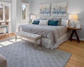 $120 USD     Cui Liu Designs Cora Upholstered Tufted Bench w Silver Nailhead SO171-28     Description: This bench is highly favored for its flexible style. Can go with any decor from contemporary, modern, or transitional. The luxurious upholstery is expertly paired with solid wood legs that have a striking black stain. The trim is hand adorned with button tufts, silver nailhead trim

Dimensions: 46 x 16 x 28"H

Condition: Good condition.  Used solely for home staging.  Please check photos for nicks or wear.  We do our best to disclose any flaws. 

Location: Local pick up NW Washington, D.C.  Contact us for shipper suggest     https://goodbyhello.com/products/cui-liu-bedroom-bench-so171-28?_pos=44&_sid=b8df54176&_ss=r