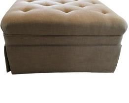 $225 USD      Yi's Tufted Ottoman w Kick Pleat Corners HR177-22      Description: This tufted ottoman has a tall skirt with kick pleat corners.  
Dimensions: 30 x 30 x 17"H
Condition: Good condition
Local pick up NW Washington, D.C.  Contact us for shipper suggestions.     https://goodbyhello.com/products/yis-tufted-ottoman-hr177-22?_pos=20&_sid=f3a74cf28&_ss=r    