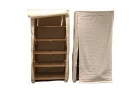 $50 USD     Pair Canvas Covered 5 Tier Standing Racks Storage Shelves HR177-43     Description: Great for extra storage!
Dimensions: 35 x 21 x 69"H
Condition:  Good condition
Local pick up NW Washington DC.  Contact us for shipper suggestions     https://goodbyhello.com/products/pair-burlap-covered-storage-shelves-hr177-43?_pos=28&_sid=f3a74cf28&_ss=r