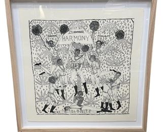 $250 - Umar Rashid Harmony Exclusive Special Edition Framed Scarf Art HR177-3                                                                       Exclusive Renowned Artists Partner with eBay to Design Bandanas for Democracy; The Initiative Titled "Artists Band Together" Supports Grassroots "Get Out the Vote" Programs in the US.  100% of proceeds supported voter-registration organizations, Mijente, Rise and Woke Vote.  Framed

Dimensions: 25 x 25

Local pick up Bethesda, MD.  Contact us for shipper suggestions.