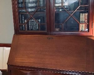 Secretary with glassed in bookcase