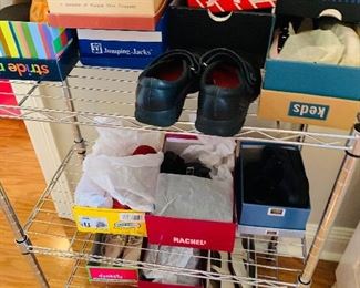 Many pairs  of  unworn  little  girl's  shoes  in  all sizes