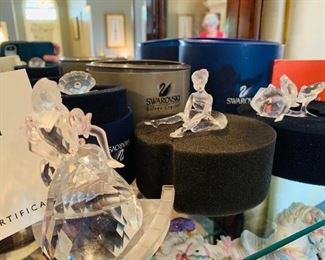 Swarovski  crystal figures  including  ballerinas  and  Cinderella