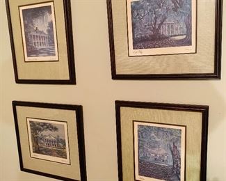 signed and  framed  prints  of  plantations  including  "Shadows  on  the  Teche"  and  "Oak Alley"