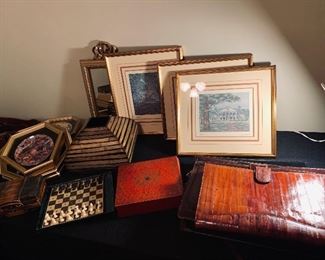 more signed  prints  of Louisiana  plantations  and several  gorgeous  eel skin portfolios