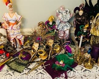 tables  filled  with  Mardi Gras-- perfect  for  gifts