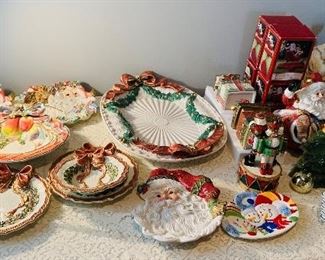 New with boxes  Fitz and Floyd Christmas  serving  pieces