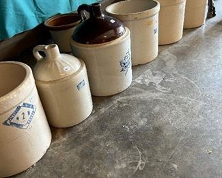 ANTIQUE STONEWARE CROCKS