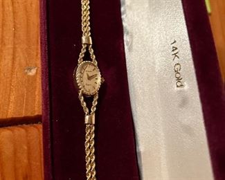 JARDINARY GENEVE 14K GOLD DESIGNERS LADIES WATCH