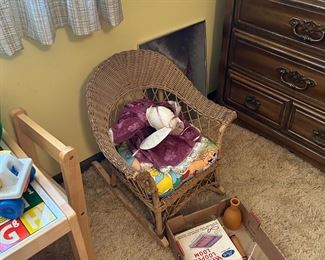 VINTAGE CHILDS WICKER ROCKING CHAIR
