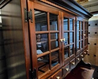 Top hutch glass doors and drawers