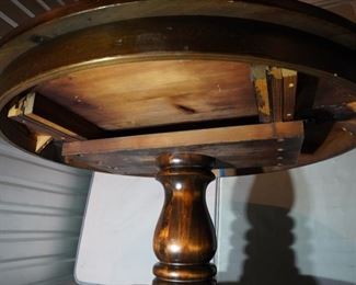 Underneath of the old tavern dining table 4-6-10 seats
