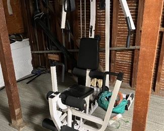 A second view of the home exercise equipment.