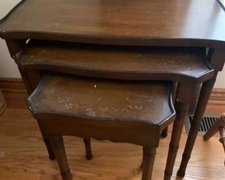 Nesting snack tables largest being 23x15