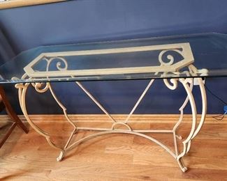 Metal and glass sofa table 29 x 62 x 20