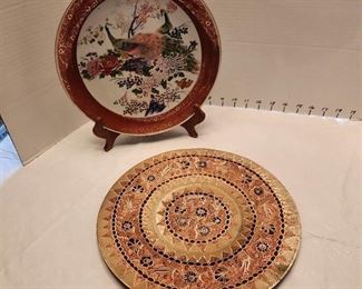 Decorative plate from Satsuma Japan and metal decor