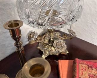 Crystal pedestal compote.