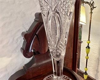 Cut crystal floral vase.