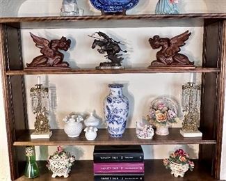 Living room cabinet display pieces.