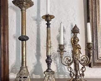 Altar candlesticks purchased from a convent in Montreal.