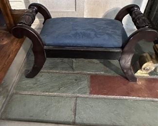 English carved footstool.