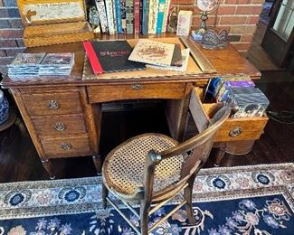 Cane seat side chair.