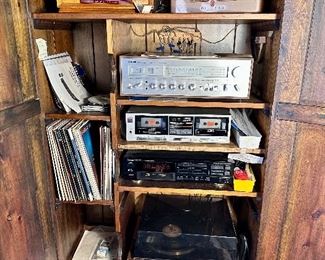Vintage radios & stereo equipment.