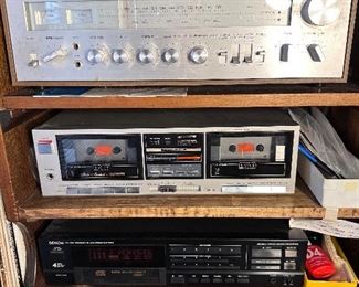 Yamaha receiver, cassette player & Denon equipment.
