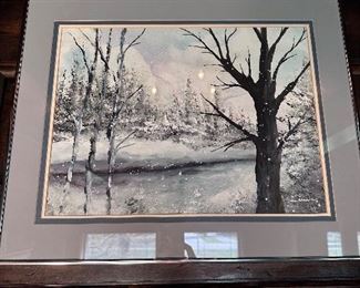 Framed winter landscape.