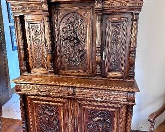 Unbelievable antique dining room cabinet!