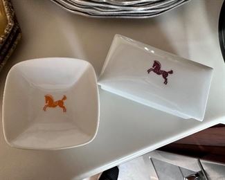 Vintage equine trinket dish & box.
