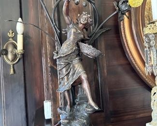 Second of the cast newel lamps.