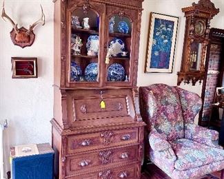 Antique secretary/china cabinet.