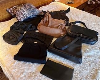 Variety of ladies' handbags.