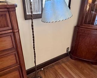 Cast metal bridge lamp.