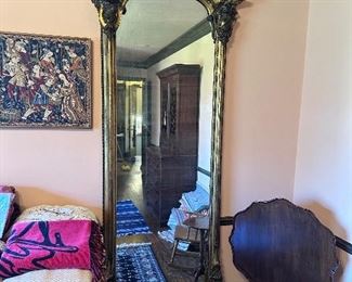 Very tall & ornate hall mirror.