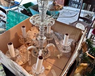 5-arm ceiling mount chandelier.