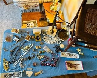 Older jewelry in living  Rm - Contemporary costume is  in bedroom
