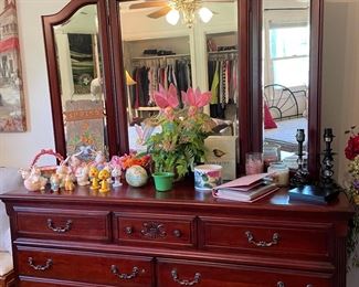 dresser w/mirror & easter decor