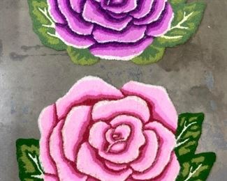 Lot 2 Floral Rugs Mats
