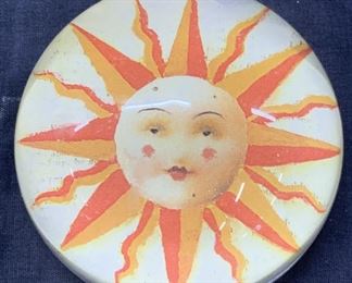 Clear Glass Sun Paper Weight
