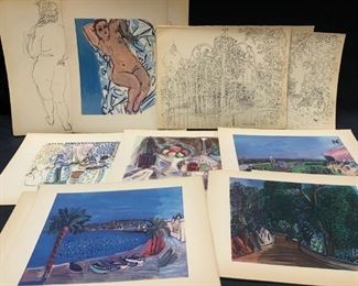 15 Raoul Dufy Nudes & Landscape Serigraphs
