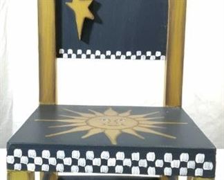 Vintage Handcrafted Wooden Doll Chair
