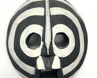 Hand Carved African Ghana Zebra Mask
