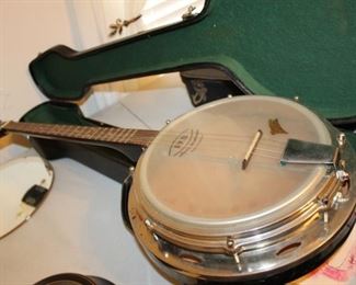 Klira four-string banjo, with hard case